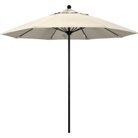 9' Patio Umbrella, Black Pole, Olefin Antique Beige Fabric