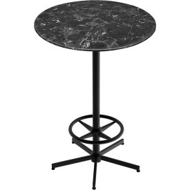 Outdoor Table, 5 Prong Base, 36" Dia. x 42"H, Black Marble Top