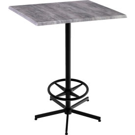 Enduro Outdoor Table, 5 Prong Base, 30"W x 30"D x 42"H, Graystone Top