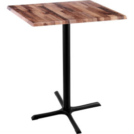 Enduro Outdoor Table, X-Base, 30"W x 30"D x 42"H, Rustic Top