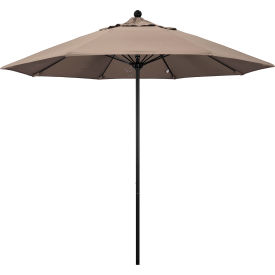 9' Patio Umbrella, Black Pole, Sunbrella 1A Taupe Fabric