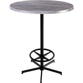 Enduro Outdoor Table, 5 Prong Base, 30" Dia. x 42"H, Graystone Top