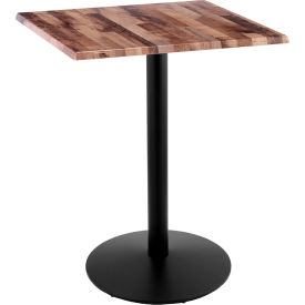 Enduro Outdoor Table, Disc Base, 30"W x 30"D x 42"H, Rustic Top