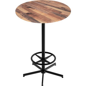 EuroSlim Outdoor Table, 32" Diameter x 42" Height, Rustic Top