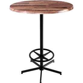 Enduro Outdoor Table, 5 Prong Base, 30" Diameter x 42" Height, Rustic Top