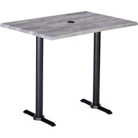 Enduro Outdoor Table, 48"W x 30"D x 42"H, Graystone Umbrella Hole Top