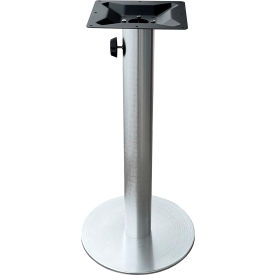 Outdoor Umbrella Hole Disc Table Base, 18" Diameter x 35" Height, Silver