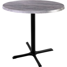 Enduro Outdoor Table, X-Base, 30" Dia. x 36"H, Graystone Top