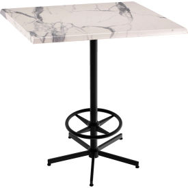 OD216 Enduro Outdoor Table, 36"W x 36"D x 42"H, White Marble Top