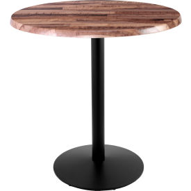 Enduro Outdoor Table, Disc Base, 36" Diameter x 42" Height, Rustic Top