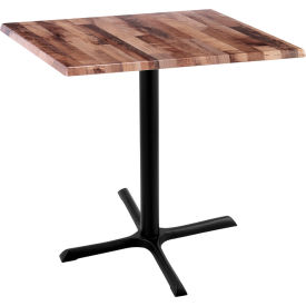 Enduro Outdoor Table, X-Base, 30"W x 30"D x 36"H, Rustic Top