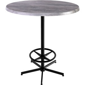 Enduro Outdoor Table, 5 Prong Base, 36" Diameter x 42" Height, Graystone Top