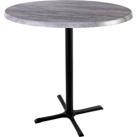 OD211 Enduro Outdoor Table, X-Base, 36" Dia. x 42"H, Graystone Top