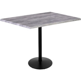 Enduro Outdoor Table, Disc Base, 48"W x 30"D x 42"H, Graystone Top
