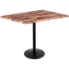 Enduro Outdoor Table, Disc Base, 48"W x 30"D x 42"H, Rustic Top