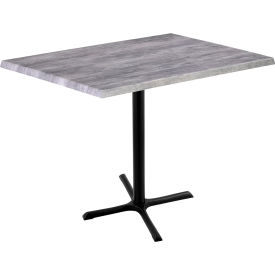 Enduro Outdoor Table, X-Base, 48"W x 30"D x 42"H, Graystone Top