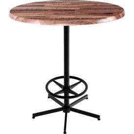 Enduro Outdoor Table, 5 Prong Base, 36" Diameter x 42" Height, Rustic Top