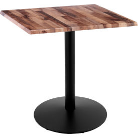 Enduro Outdoor Table, Disc Base, 30"W x 30"D x 36"H, Rustic Top