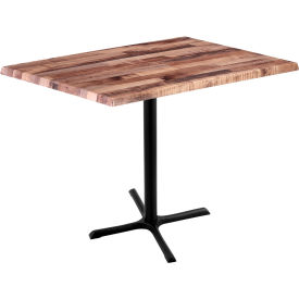 Enduro Outdoor Table, X-Base, 48"W x 30"D x 42"H, Rustic Top