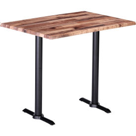 Enduro Outdoor Table, End Base, 48"W x 30"D x 42"H, Rustic Top