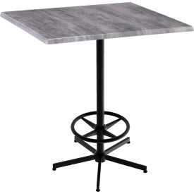 Enduro Outdoor Table, 5 Prong Base, 36"W x 36"D x 42"H, Graystone Top