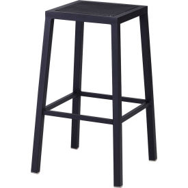 Outdoor Backless Bar Stool, 25", Black Wrinkle Finish