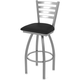 Jackie Stainless Steel 25" Swivel Outdoor Counter Stool, Breeze Black Seat
