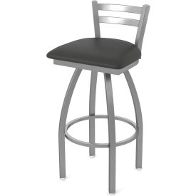 Adeline Stainless Steel 30" Swivel Outdoor Bar Stool, Breeze Graphite Seat