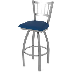 Contessa Stainless Steel 30" Swivel Outdoor Bar Stool, Breeze Sapphire Seat
