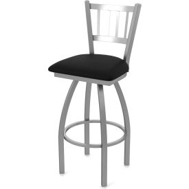 Contessa Stainless Steel 30" Swivel Outdoor Bar Stool, Breeze Black Seat