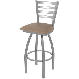 Jackie Stainless Steel 30" Swivel Outdoor Bar Stool, Breeze Farro Seat