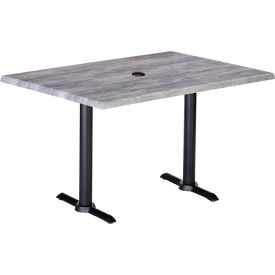 Enduro Outdoor Table, 48"W x 30"D x 36"H, Rustic Umbrella Hole Top
