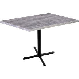 Enduro Outdoor Table, X-Base, 48"W x 30"D x 36"H, Graystone Top