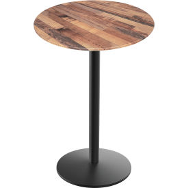 36" EuroSlim Outdoor Table, Disc Base, Rustic Top