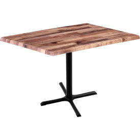 Enduro Outdoor Table, X-Base, 48"W x 30"D x 36"H, Rustic Top
