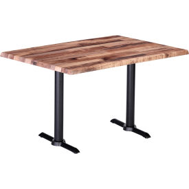 Outdoor Table, End Base, 48"W x 30"D x 36"H, Rustic Top