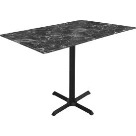 48"W x 32"D x 36"H, Black Marble Top EuroSlim Outdoor Table
