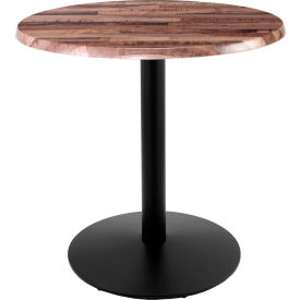 Enduro Outdoor Table, Disc Base, 30" Dia. x 36"H, Rustic Top