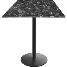 OD214 EuroSlim Outdoor Table, Disc Base, 32"W x 32"D x 36"H, Black Marble Top