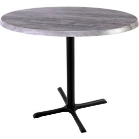 Enduro Outdoor Table, X-Base, 36" Diameter x 36" Height, Graystone Top