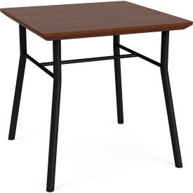 Reception End Table, 20" x 20", Black Frame, Riftwood Walnut Top