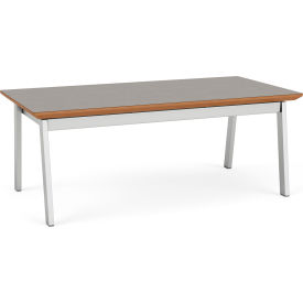 Newport Reception Coffee Table, 40"L x 40"W x 16"H, Silver Frame, Sarum Twill
