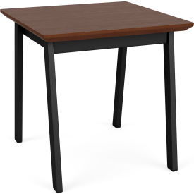 Newport Reception End Table, 20" x 20", Black Frame, Riftwood Walnut Top