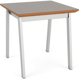 Newport Reception End Table, 20" x 20", Silver Frame, Sarum Twill Top