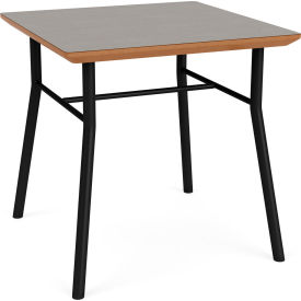Chat Reception End Table, 20" x 20", Black Frame, Sarum Twill Top