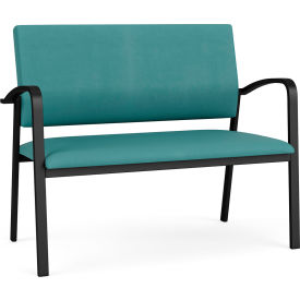 Newport Reception Loveseat, Black Frame, Patriot Plus Sea Vinyl