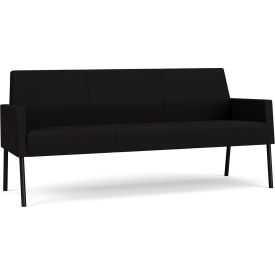 Mystic Lounge Reception Sofa, Black Frame, Open House Black Fabric