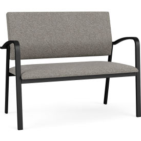 Newport Reception Loveseat, Black Frame, Connelly Dove Fabric