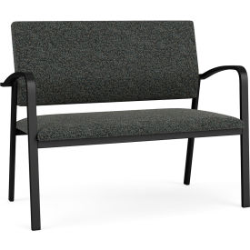 Newport Reception Loveseat, Black Frame, Connelly Crow Fabric