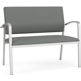 Newport Reception Loveseat, Silver Frame, Asteroid Fabric
